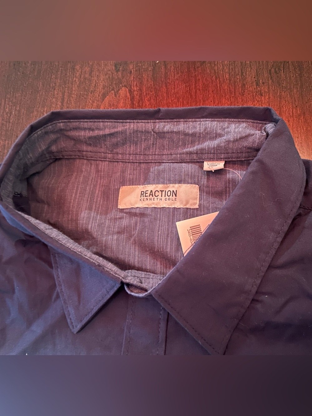 Reaction Kenneth Cole Navy Button-Up Collared Shirt